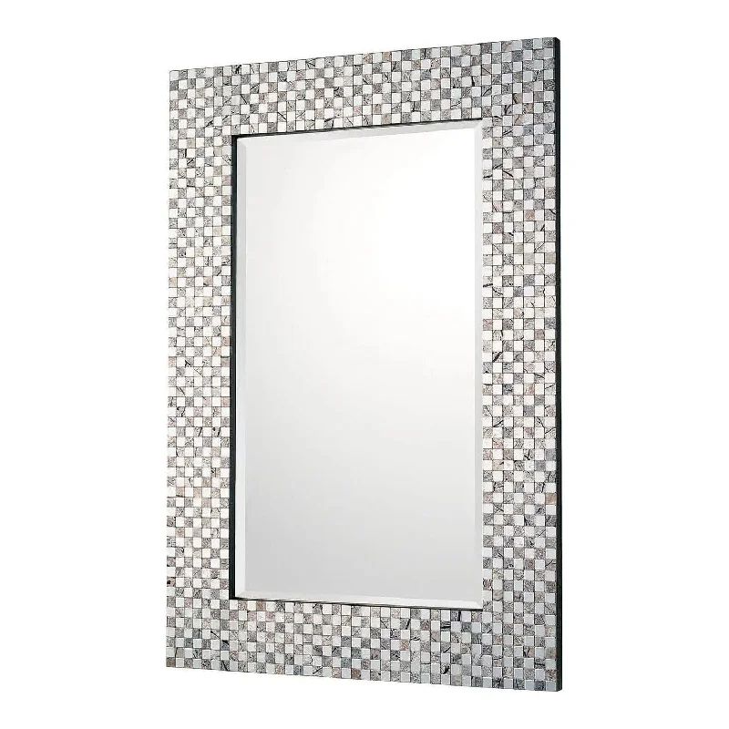 Modern track lighting with LED bulbs23"W x 35"H Hand-Tiled Rectangle Mirror
