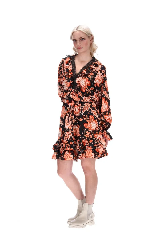 Arya Dress Orange Floral