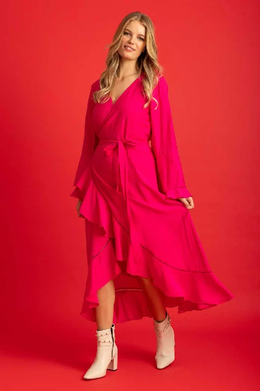 Bailey Wrap Dress Pink