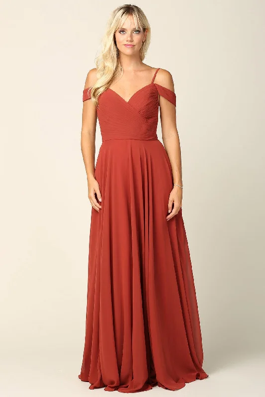 Bridesmaids Pleated Chiffon Long Dress