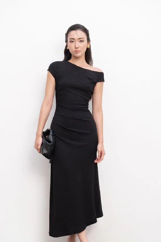 Candace Sheath One Shoulder Foam Midi Dress