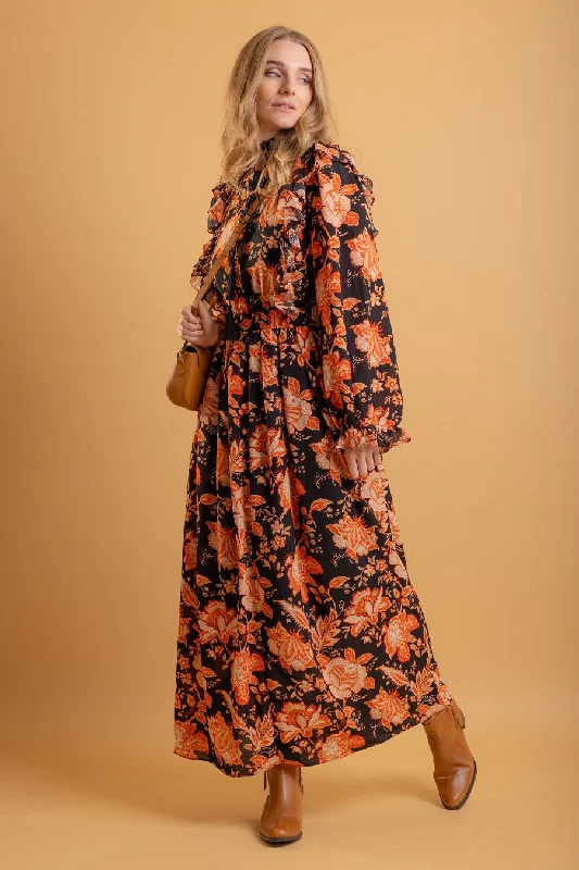 Dana Maxi Dress Orange Floral