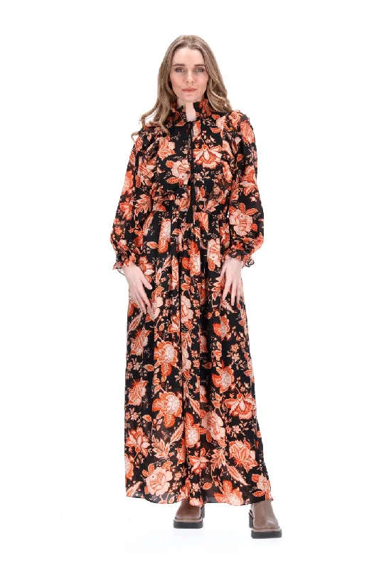 Dana Maxi Dress Orange Floral