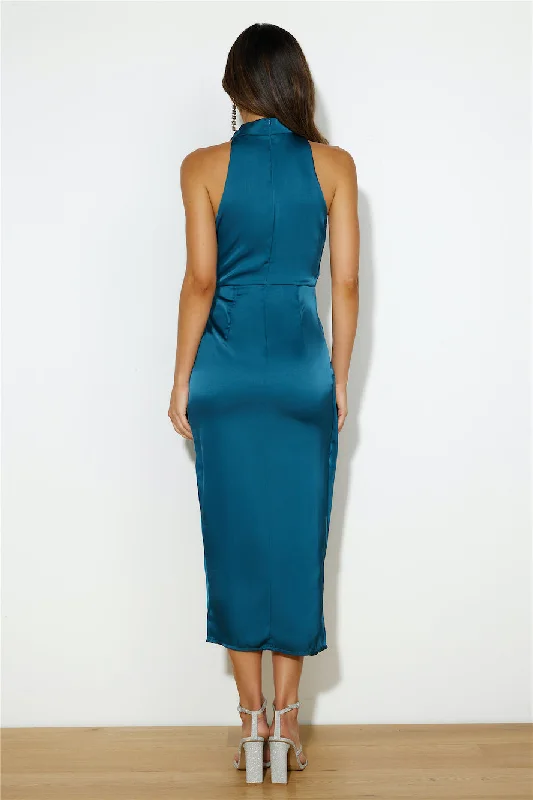 Events On High Satin Midi Dress Blue