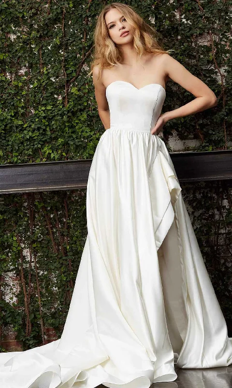 Jovani Bridal - JB07023 Strapless Sweetheart High Slit Bridal Gown