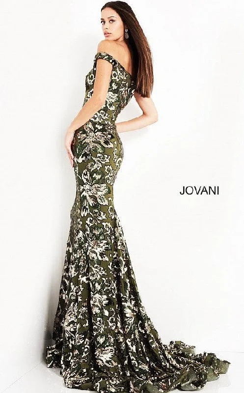 Jovani 63516 Off Shoulder Long Formal Prom Dress