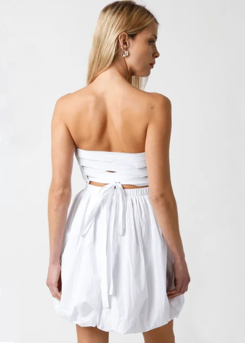 Pippa White Strapless Bubble Dress