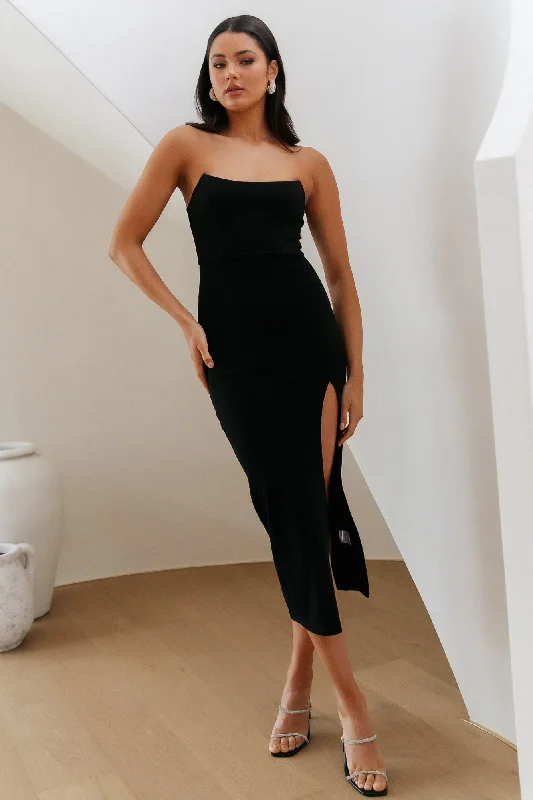 Real Satisfaction Midi Dress Black