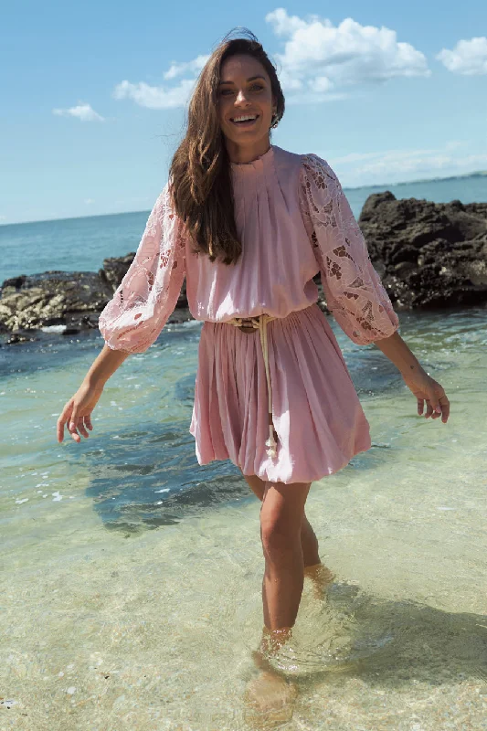 Saco Dress Pink Lace