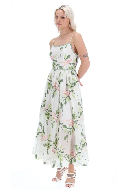 Tommie Midi Dress White Floral