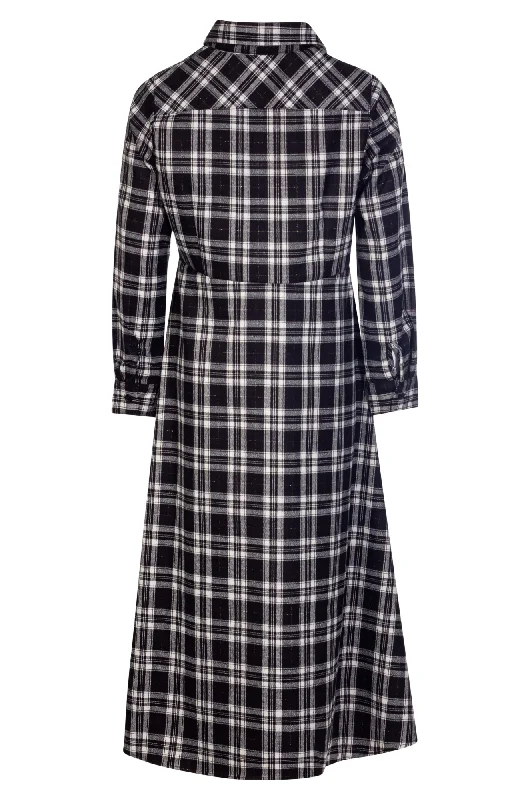 Brushed Checks Dress | BLACK WHITE CHECK | 6354ZZ