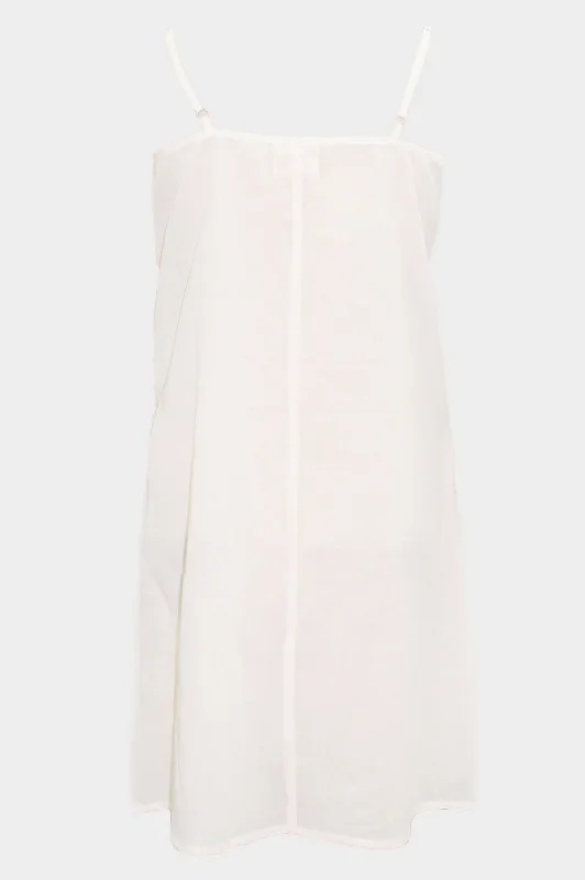 Cami V Midi Slip Dress | White