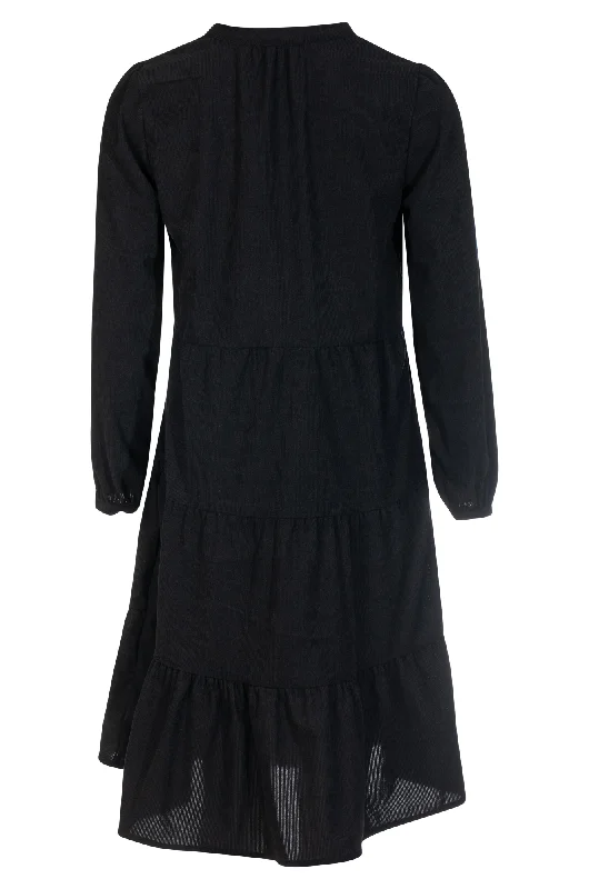 Poly Stretch Cord Dress | Black | 6202ZZ