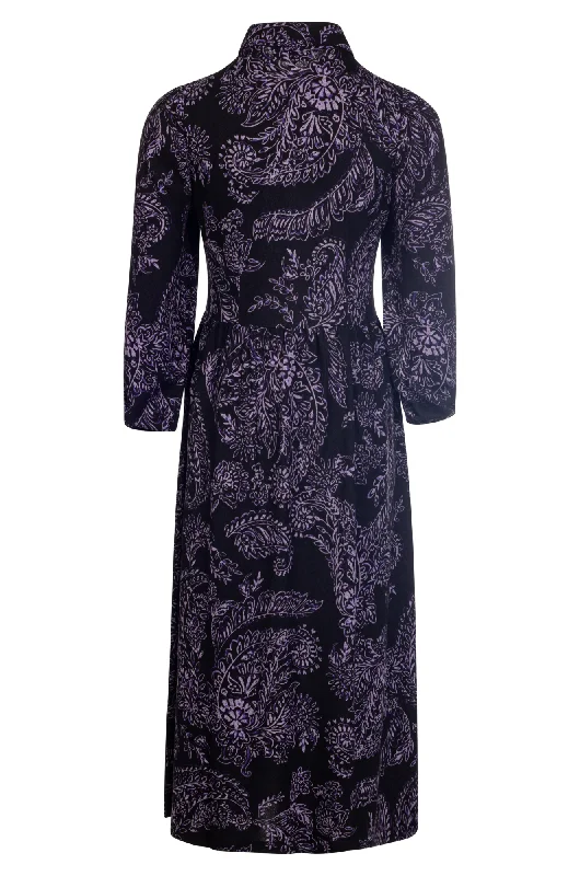 Warm Touch Dress with collar | PURPLE PAISLEY | 7915ZZ