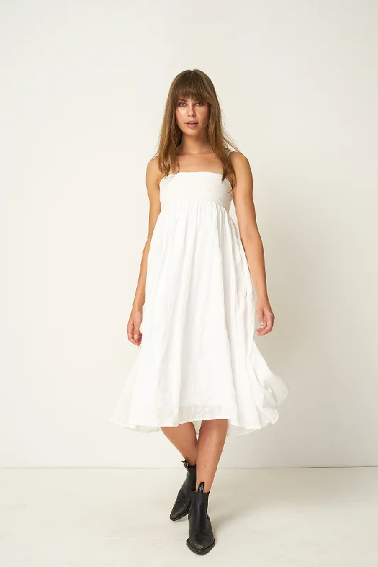 Rue Stiic FONTANA MIDI DRESS WHITE