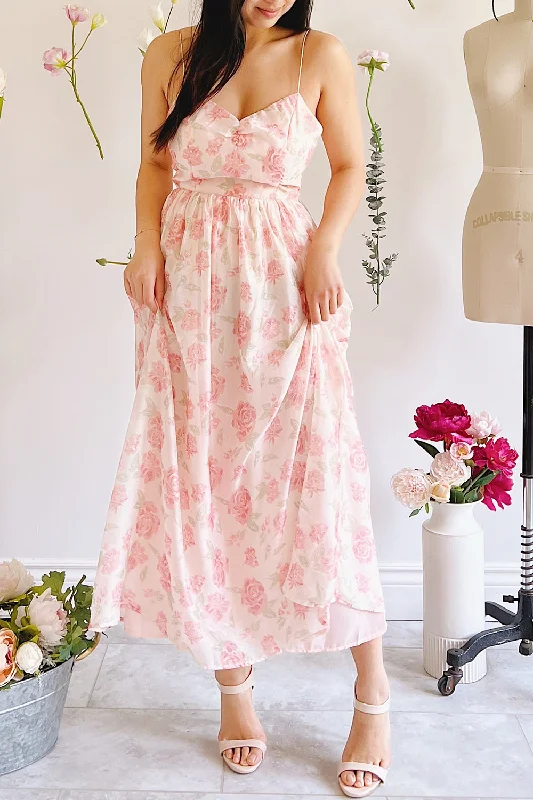 Anjo | Floral A-Line Midi Dress