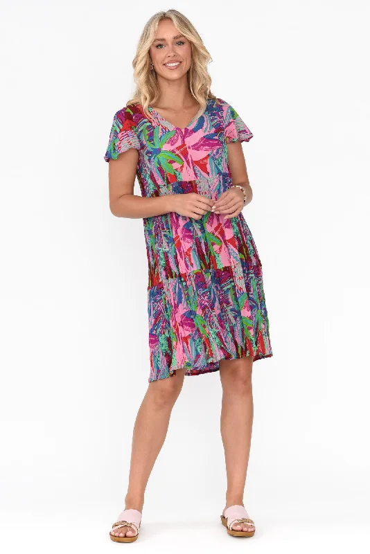 Azalea Blue Rainforest Crinkle Dress