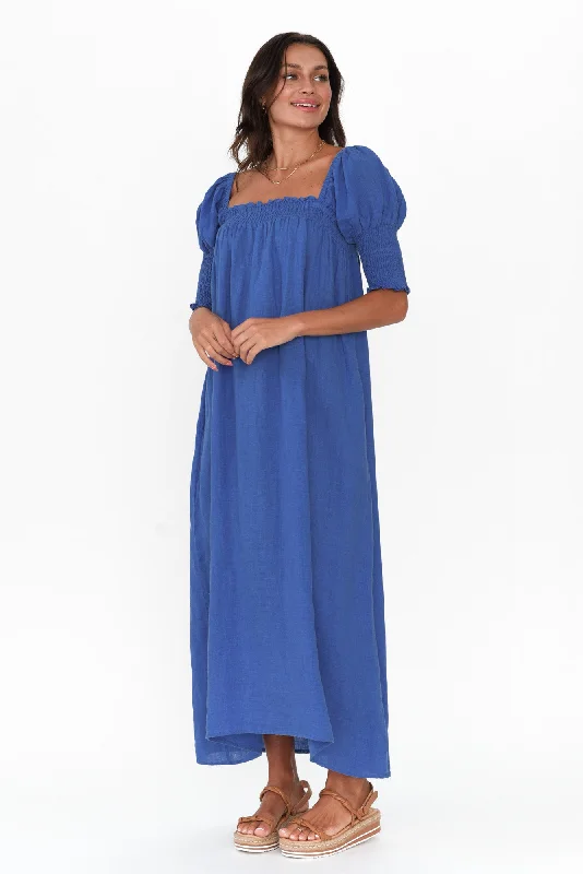 Bethania Cobalt Linen Dress