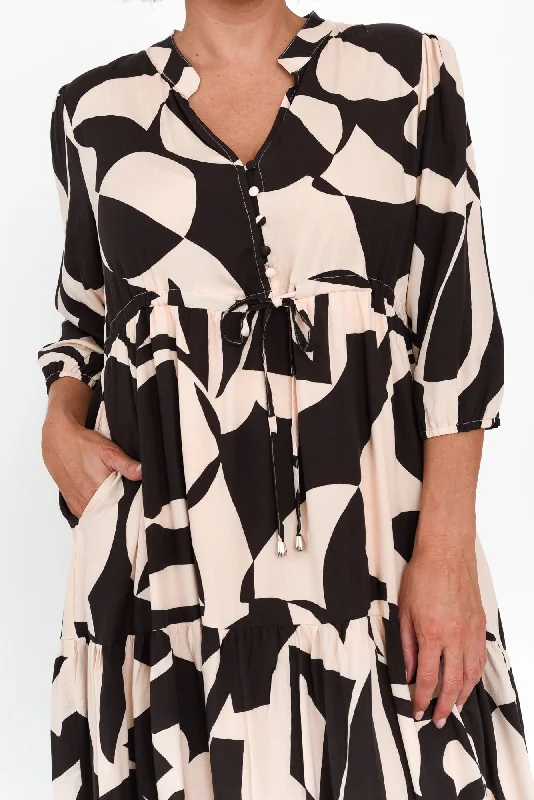 Britton Brown Geo Tie Dress