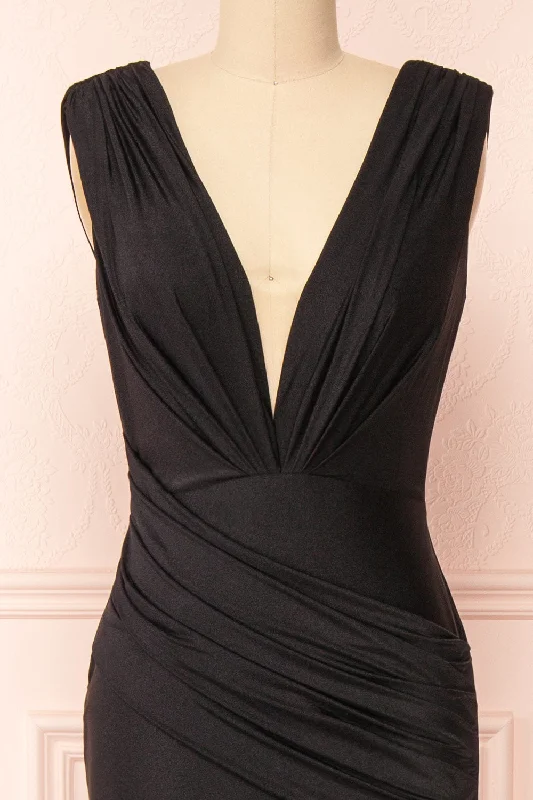 Kaya Black | Draped Mermaid Gown