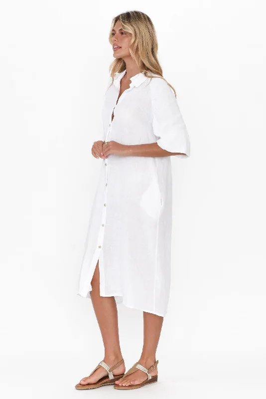 Leon White Linen Shirt Dress