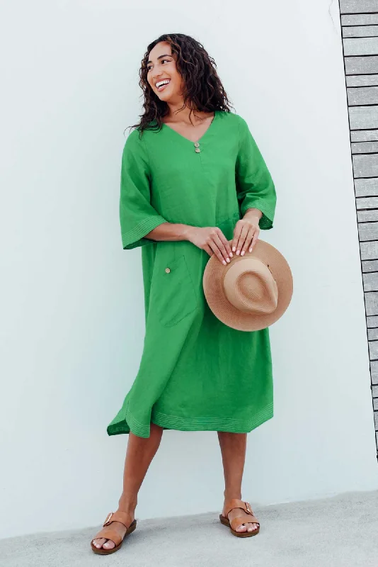 Lolita Green Linen Pocket Dress