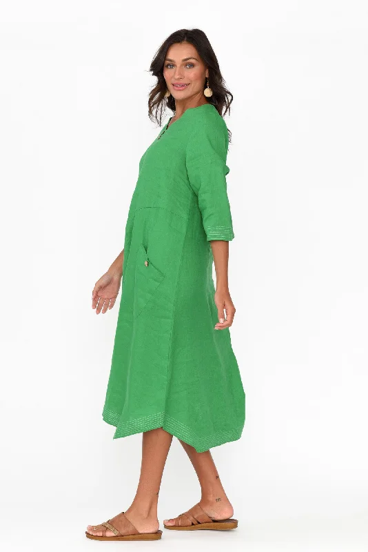 Lolita Green Linen Pocket Dress