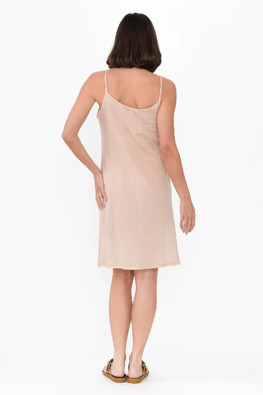 Nude Cotton Slip Dress