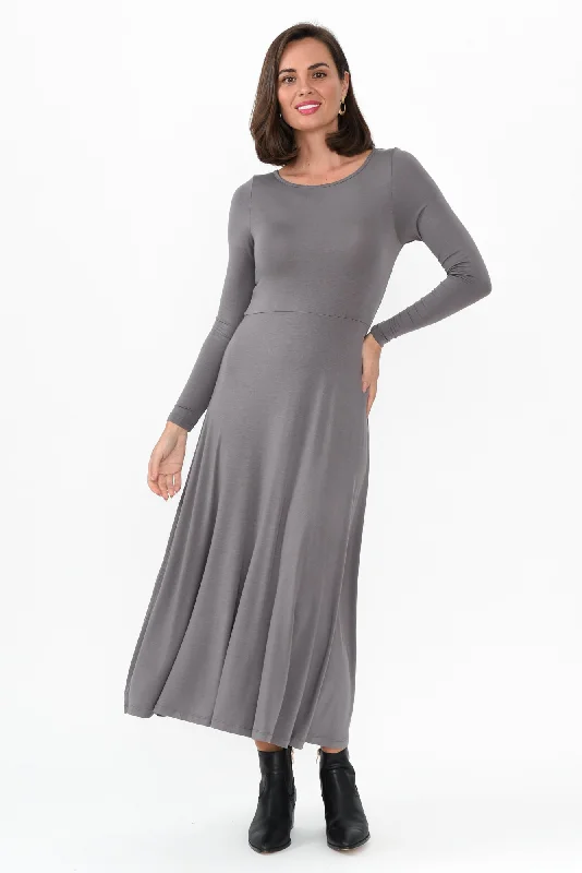 Olivia Grey Bamboo Sleeved Dress