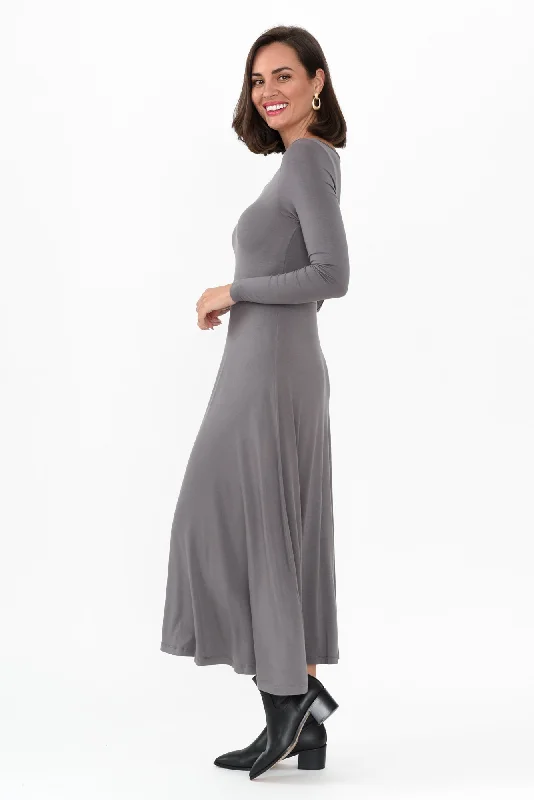 Olivia Grey Bamboo Sleeved Dress