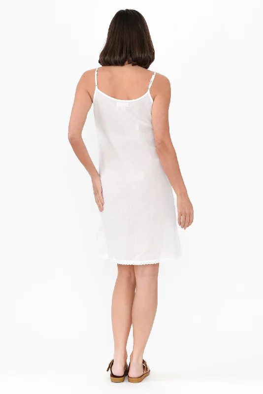 White Cotton Slip Dress