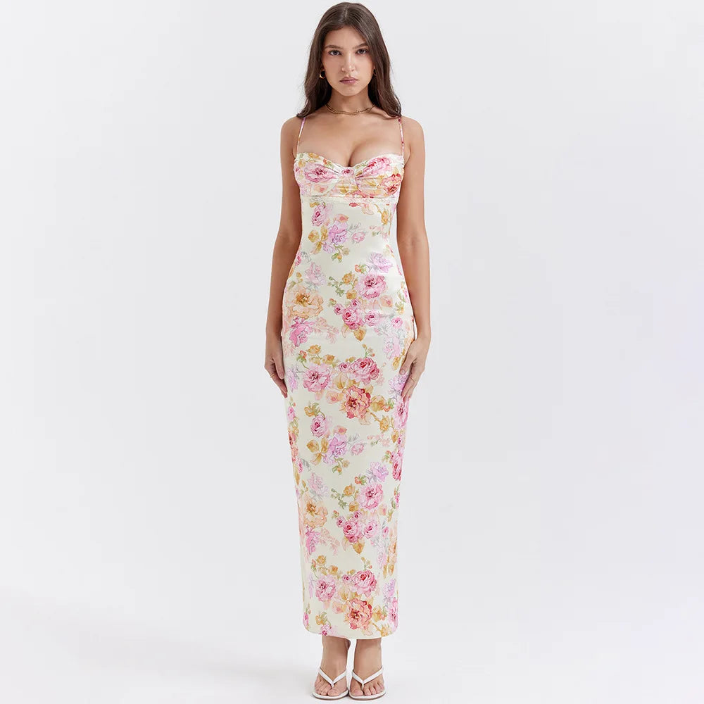 Agness Floral Maxi Bodycon Dress