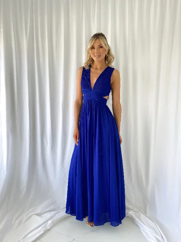 Edina Cut Out Maxi Dress - Royal Blue