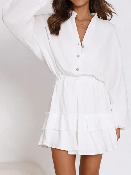 Long Sleeve Tiered Mini Dress