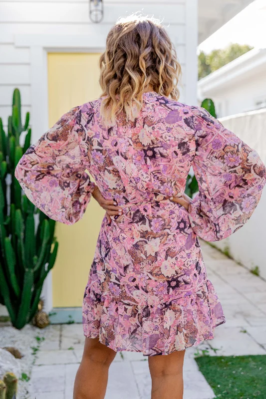 Ruby Floral Dress in Pink