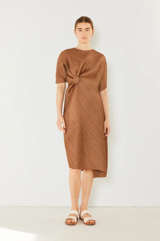 Swim Pleated Dolman Sleeve Midi Dress